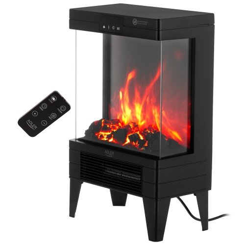 Elektriskais kamīns ar tālvadības pulti | 3D liesmas efekts | 2 siltuma līmeņi 1000W - 2000W | ar termostatu