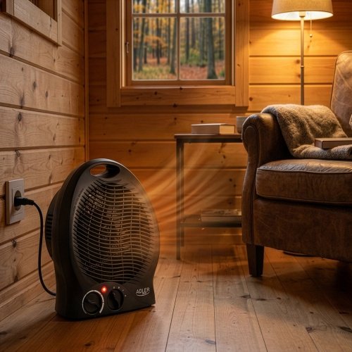 Ventilatoru sildītājs 2000 W, elektriskais sildītājs ar termostatu, 2 jaudas līmeņi, ventilatora funkcija