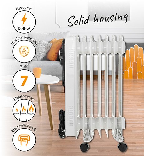 Eļļas radiators 7 ribas