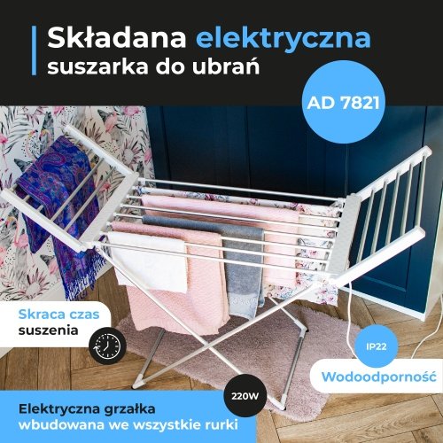 Salokāms elektriskais veļas žāvētājs