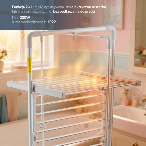 Salokāms elektriskais fēns | 300W | Compact un Space-Saving | IP22