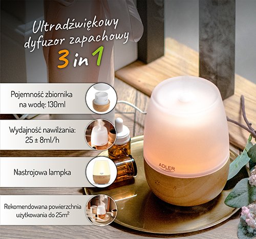 Ultraskaņas aromāta difuzors 3-in-1