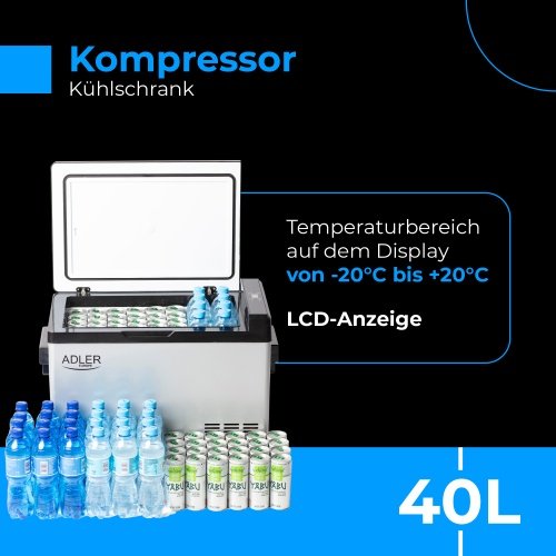 Pārnēsājams 40 litru ledusskapis ar kompresoru