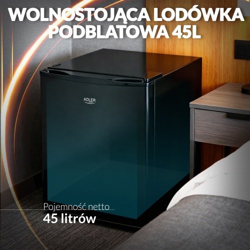 Brīvi stāvošs zemgalda ledusskapis, 45 l | Metāla durvis | 6 pakāpju dzesēšanas regulēšana