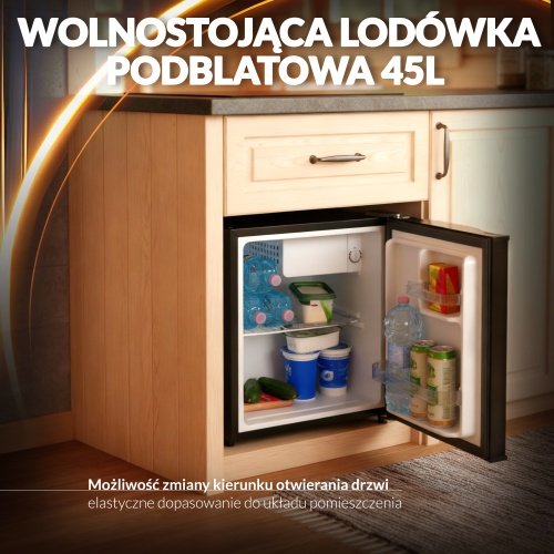 Brīvi stāvošs zemgalda ledusskapis, 45 l | Metāla durvis | 6 pakāpju dzesēšanas regulēšana
