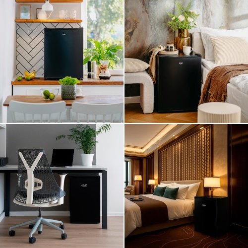 Brīvi stāvošs zemgalda ledusskapis, 58 l | Metāla durvis | Regulējama dzesēšana | Klusa darbība | Melna krāsa
