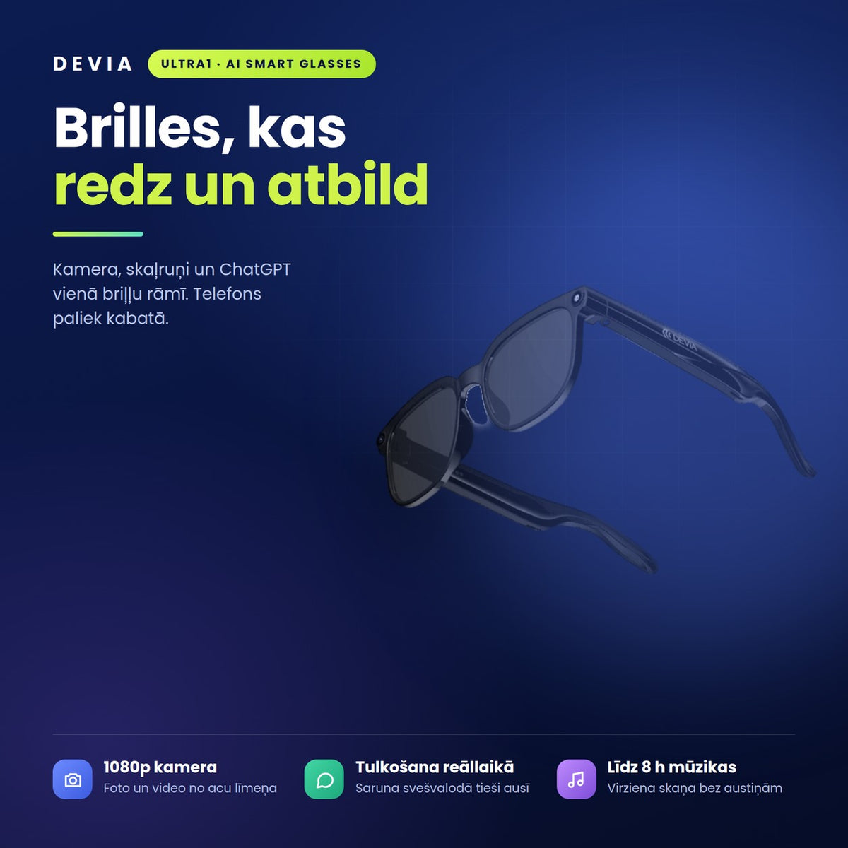 Devia Ultra1 — brilles, kas redz un atbild