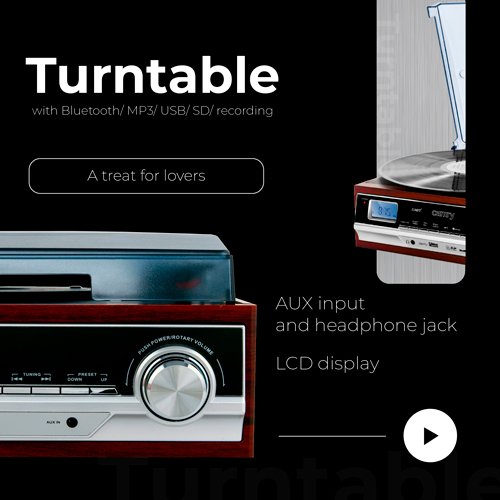 Plašu atskaņotājs ar Bluetooth/MP3/USB/SD/ierakstīšanas funkciju