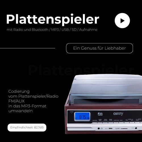 Plašu atskaņotājs ar Bluetooth/MP3/USB/SD/ierakstīšanas funkciju