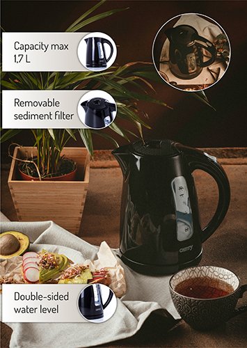 Camry tējkanna plastmasas 1,7 L