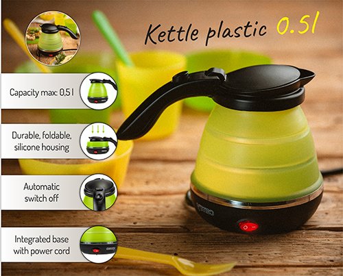 Camry tējkanna plastmasas 0,5 L - silikona ceļojumu