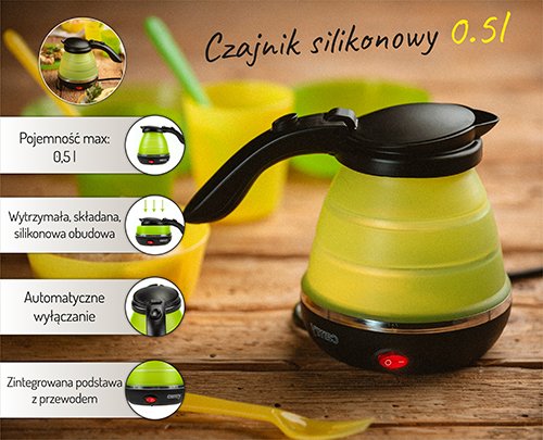 Camry tējkanna plastmasas 0,5 L - silikona ceļojumu