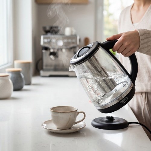 Tējkanna stikla 2,0 l - ar temperatūras vadība un tea infuser