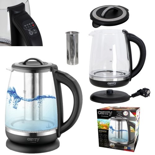 Tējkanna stikla 2,0 l - ar temperatūras vadība un tea infuser