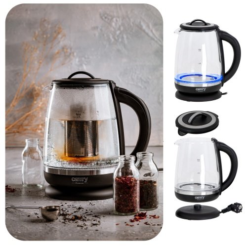 Tējkanna stikla 2,0 l - ar temperatūras vadība un tea infuser