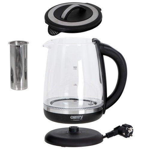 Tējkanna stikla 2,0 l - ar temperatūras vadība un tea infuser