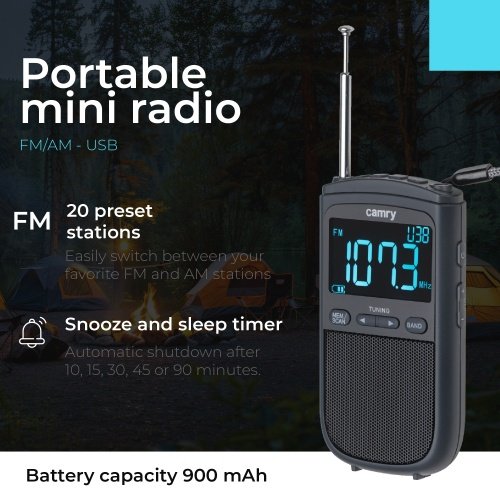 Pārnēsājams mini radio ar USB