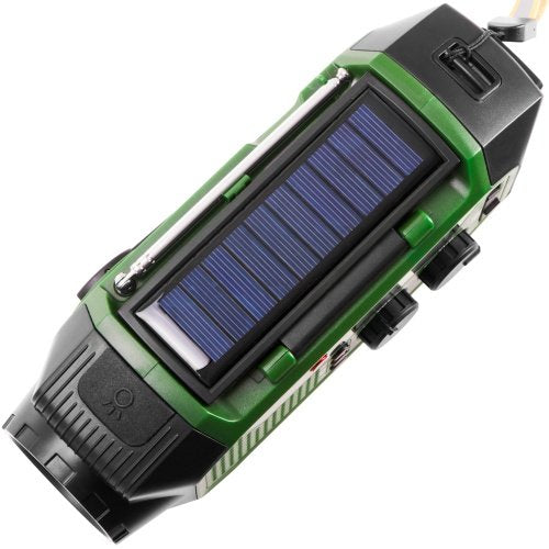 Avārijas radio ar saules uzlādi | Bluetooth 5.0 | 4000 mAh ārējais akumulators | FM-AM-SW