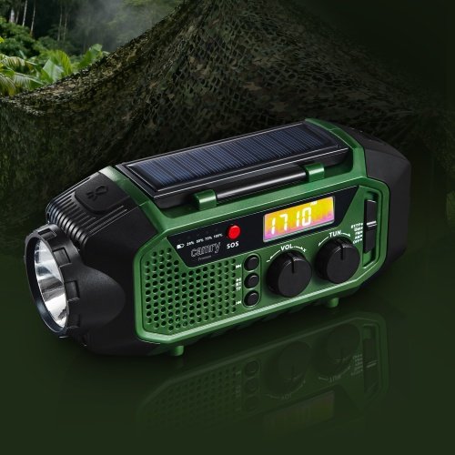 Avārijas radio ar saules uzlādi | Bluetooth 5.0 | 4000 mAh ārējais akumulators | FM-AM-SW