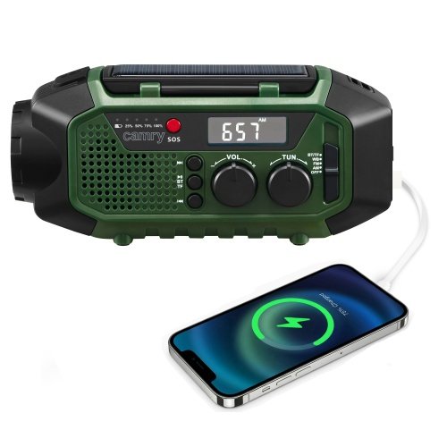 Avārijas radio ar saules uzlādi | Bluetooth 5.0 | 4000 mAh ārējais akumulators | FM-AM-SW