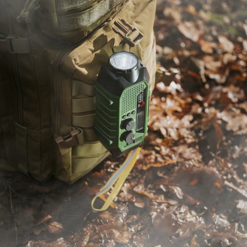 Avārijas radio ar saules uzlādi | Bluetooth 5.0 | 4000 mAh ārējais akumulators | FM-AM-SW