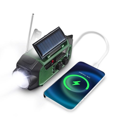 Avārijas radio ar saules uzlādi | Bluetooth 5.0 | 4000 mAh ārējais akumulators | FM-AM-SW