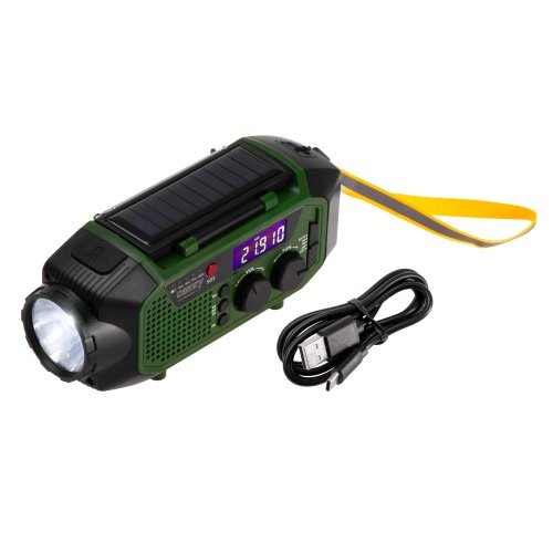 Avārijas radio ar saules uzlādi | Bluetooth 5.0 | 4000 mAh ārējais akumulators | FM-AM-SW