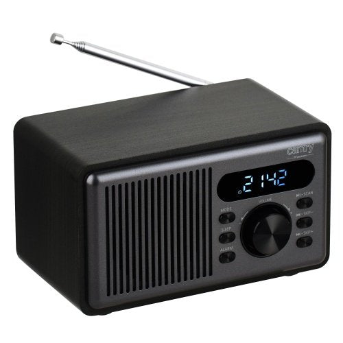 Radio ar pulksteni, Bluetooth 5.3 modinātājs ar FM radio, LED displejs, USB, TF kartes slots, modinātājs, 1200 mAh akumulators, USB-C,