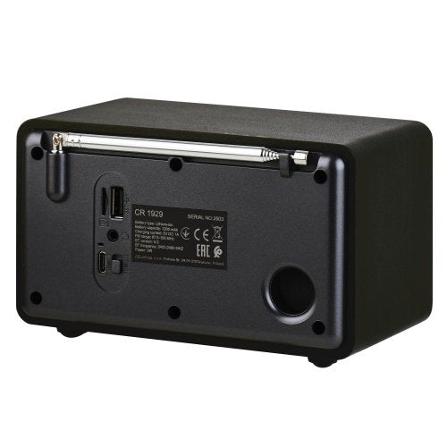 Radio ar pulksteni, Bluetooth 5.3 modinātājs ar FM radio, LED displejs, USB, TF kartes slots, modinātājs, 1200 mAh akumulators, USB-C,