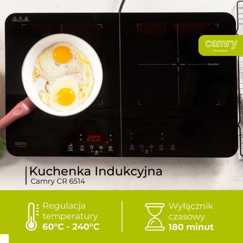 Indukcijas plīts ar divām degļiem