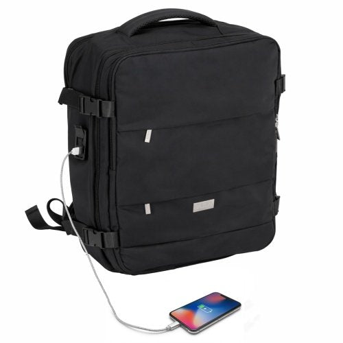 Rokas bagāžas mugursoma 40x20x30 cm, 24 l mugursoma darījumiem un ceļojumiem, 3 nodalījumi, 11 kabatas, piemērota 17 collu klēpjdatoram
