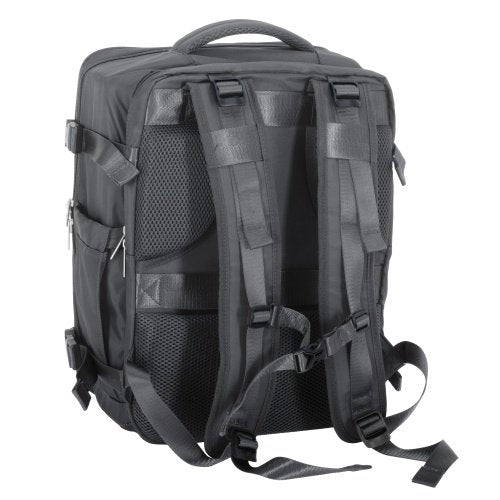 Rokas bagāžas mugursoma 40x20x30 cm, 24 l mugursoma darījumiem un ceļojumiem, 3 nodalījumi, 11 kabatas, piemērota 17 collu klēpjdatoram