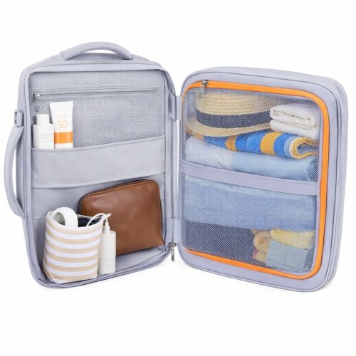 Rokas bagāžas mugursoma 40x20x30 cm, 24 l mugursoma darījumiem un ceļojumiem, 3 nodalījumi, 13 kabatas, piemērota 15,6 collu klēpjdatoram