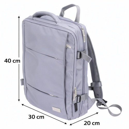 Rokas bagāžas mugursoma 40x20x30 cm, 24 l mugursoma darījumiem un ceļojumiem, 3 nodalījumi, 13 kabatas, piemērota 15,6 collu klēpjdatoram