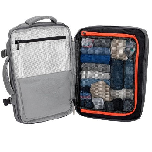 Rokas bagāžas mugursoma 40x20x30 cm, 24 l mugursoma darījumiem un ceļojumiem, 3 nodalījumi, 13 kabatas, piemērota 15,6 collu klēpjdatoram