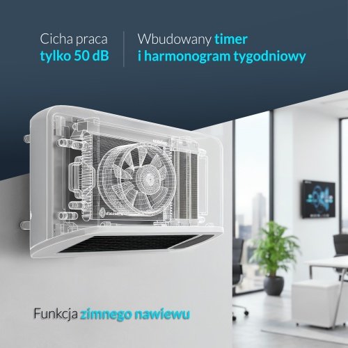 Gaisa aizkaru sildītājs ar LED displeju | stiprināms pie sienas | ar tālvadības pulti