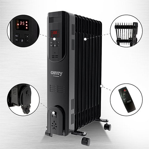 Eļļas LED radiators ar tālvadības pulti 9 ribas