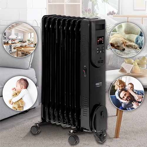Eļļas LED radiators ar tālvadības pulti 9 ribas