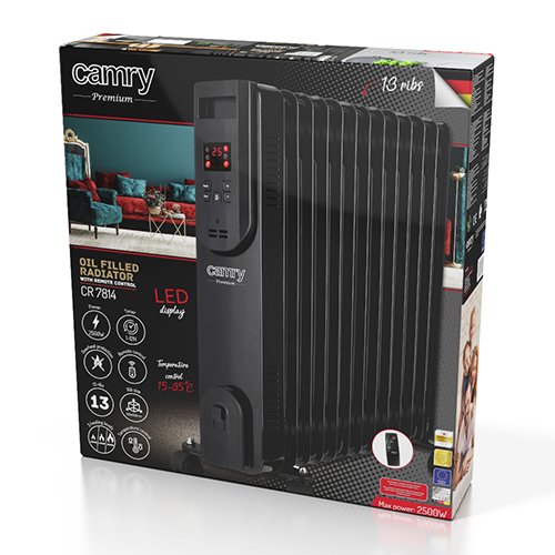 Eļļas LED radiators ar tālvadības pulti 13 ribas