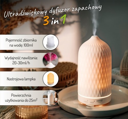 Ultraskaņas aromāta difuzors 3-in-1