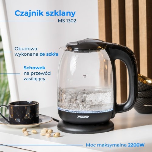 Tējkanna stikla 1,7 L