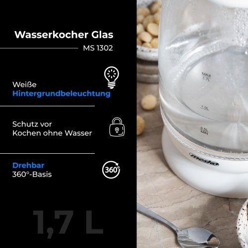 Tējkanna stikla 1,7 L
