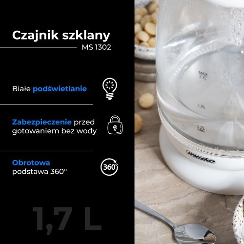 Tējkanna stikla 1,7 L
