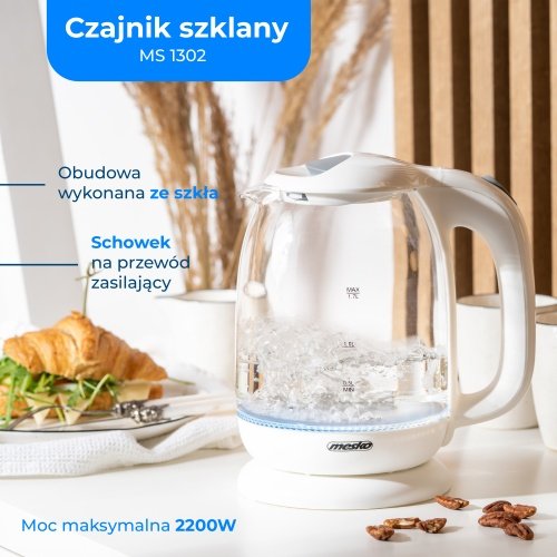 Tējkanna stikla 1,7 L