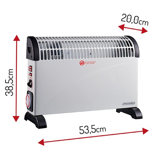 Konvekcijas sildītājs ar taimeri un turbo ventilatoru
