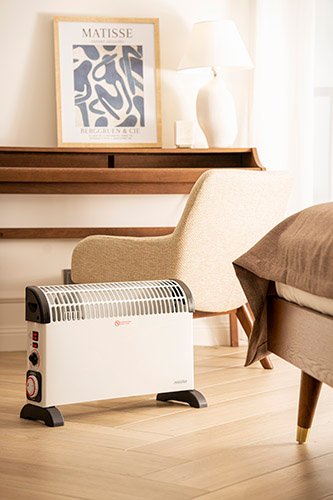 Konvekcijas sildītājs ar taimeri un turbo ventilatoru