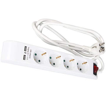 ATR (059134) Pagarinātājs ar slēdzi un 2xUSB 4Z 1,4M